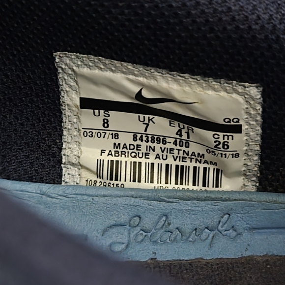 NIKE SB CHECK Men's Dark Navy Blue Size 8 Sneakers 03/07/18 843896-400 - Picture 9 of 12